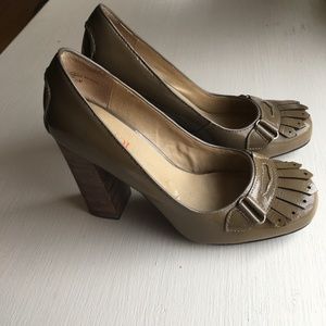 Loafer-Style Taupe Pumps